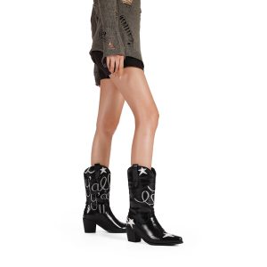 Women's Western Boots with Chunky High Heel and Square Toe