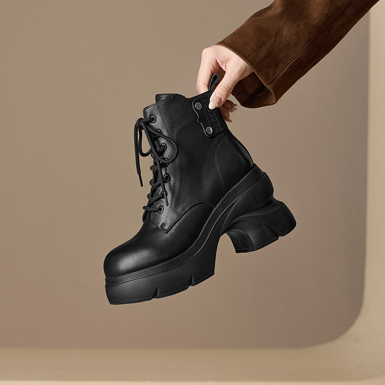 Women's Chelsea Boots with Chunky High Heel and Side Zipper - Style a.html - Image 2